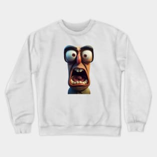 Screaming Man with big Eyes Crewneck Sweatshirt